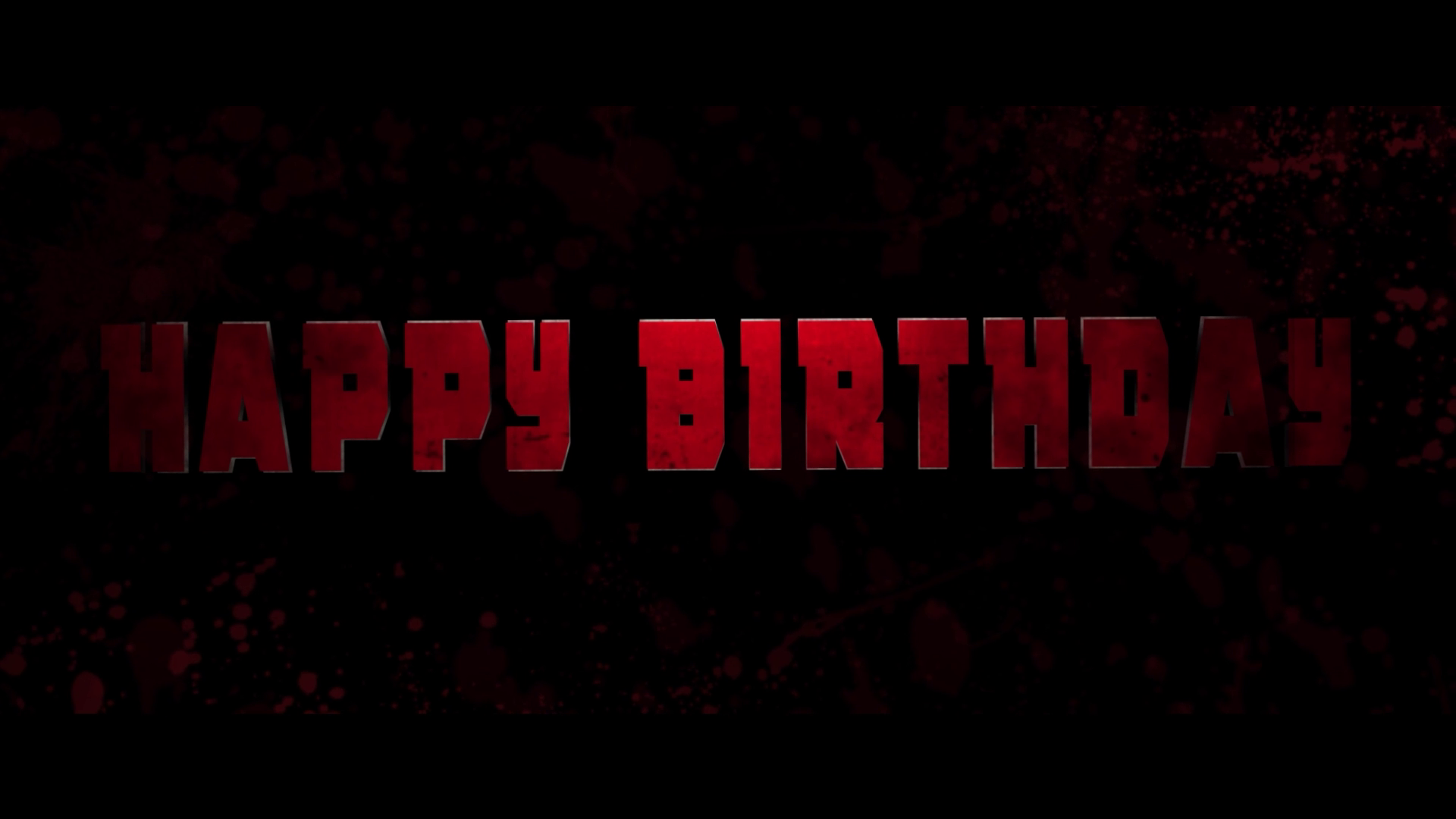 Red 'Happy Birthday' text on a black background