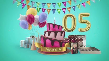 Calm and emotional animation suited for birthdays, baby showers, or anniversaries.