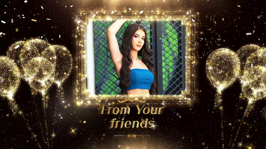 Elegant gold-themed design perfect for birthdays, anniversaries, or milestone events.