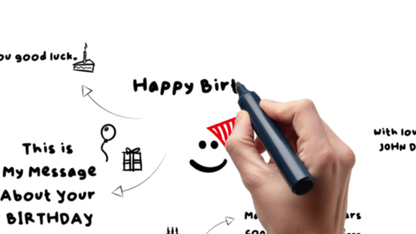 Premium typography and golden shimmer for birthdays or classy greetings.