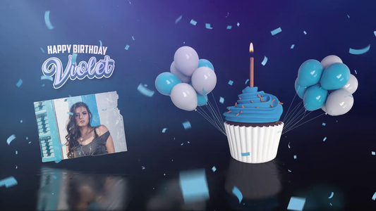 Classic style with balloons and confetti — perfect for birthday wishes or friend greetings.